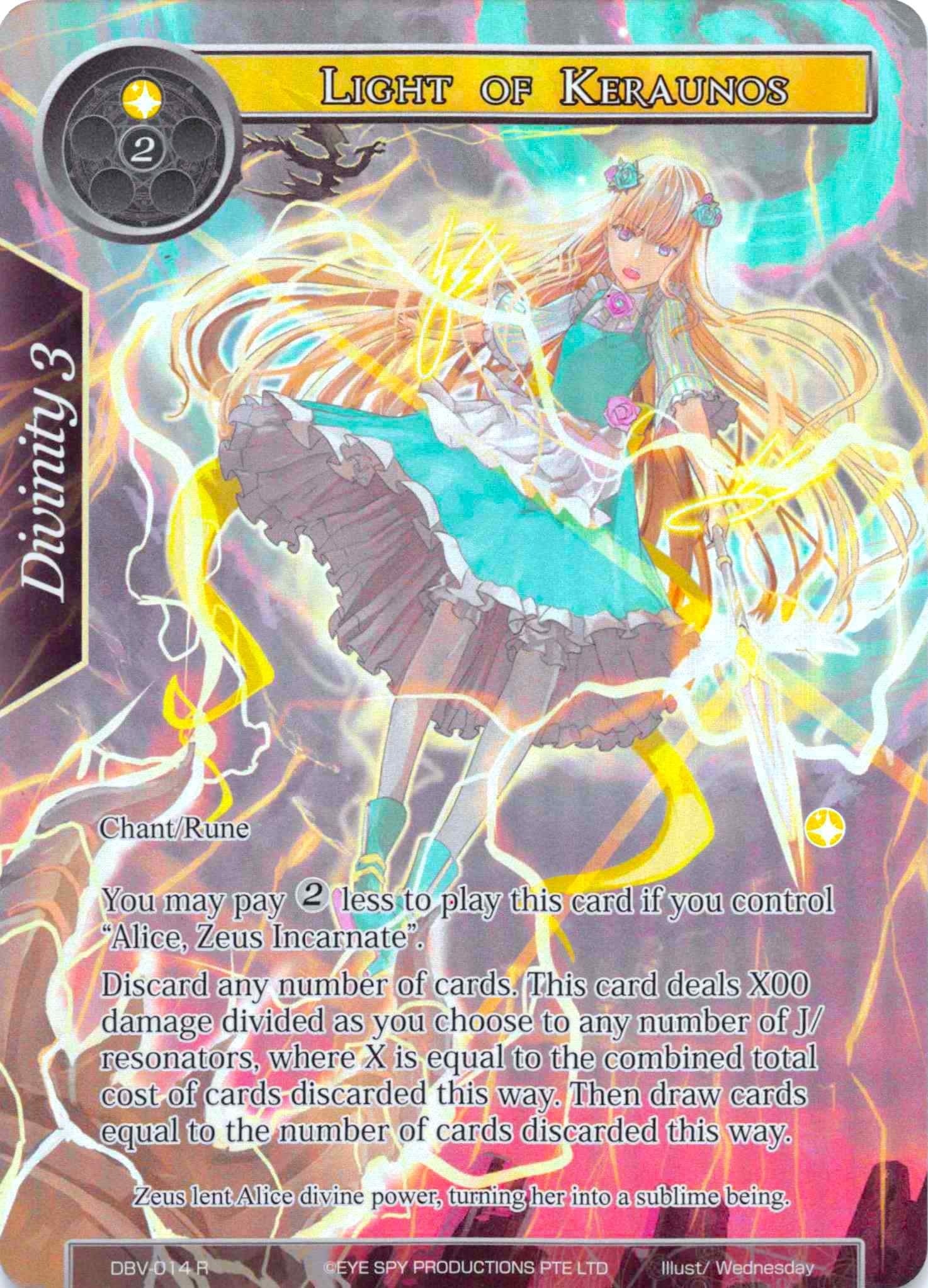 Light of Keraunos (Full Art) (14) [DBV] - Force of Will Single