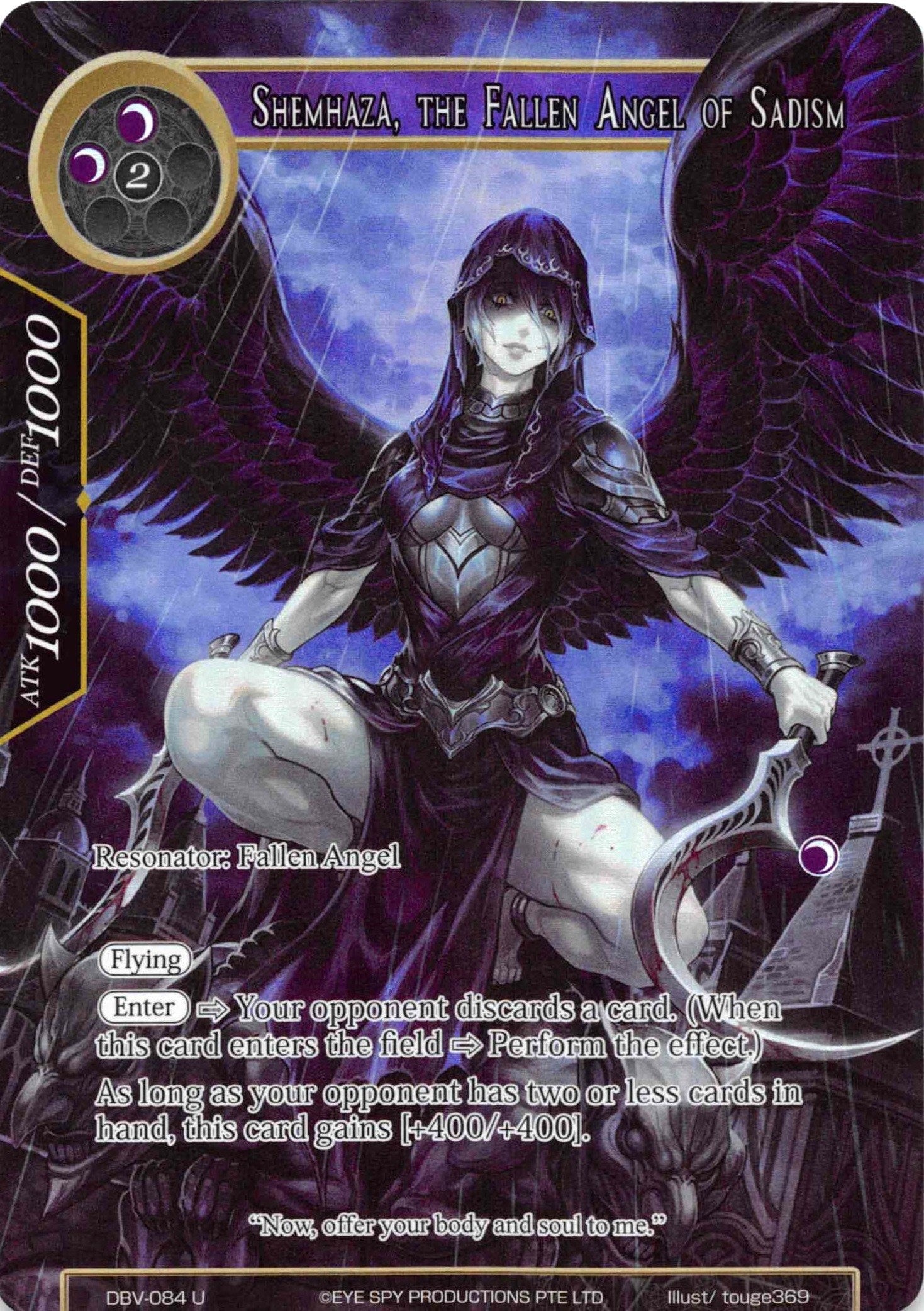 Shemhaza the Fallen Angel of Sadism (Full Art) (84) [DBV] - Force of Will Single
