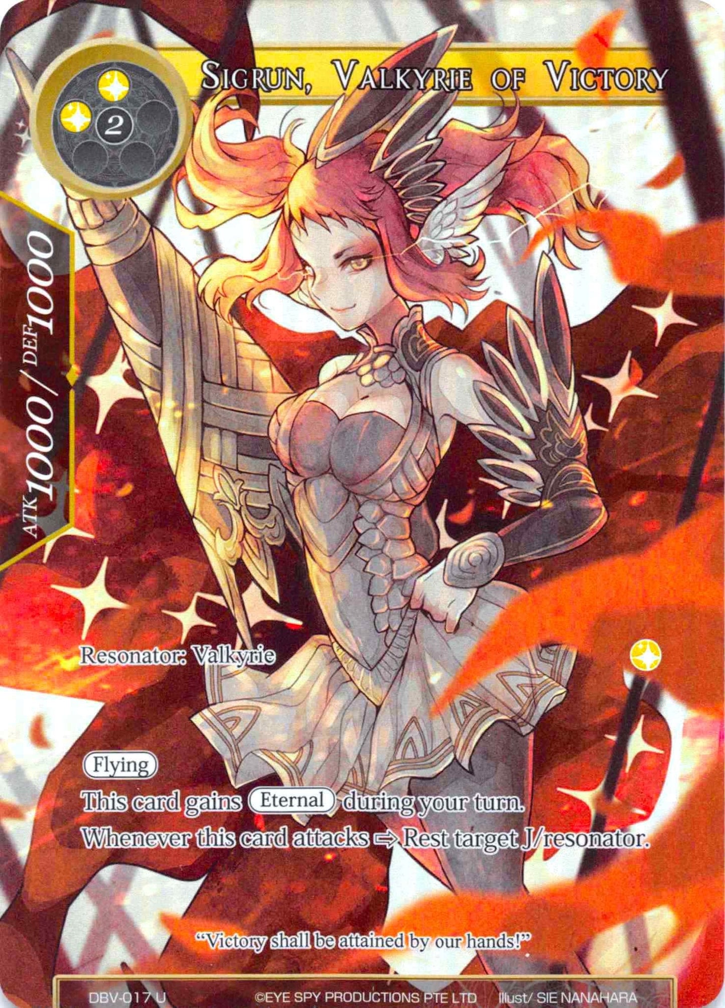 Sigrun Valkyrie of Victory (Full Art) (17) [DBV] - Force of Will Single