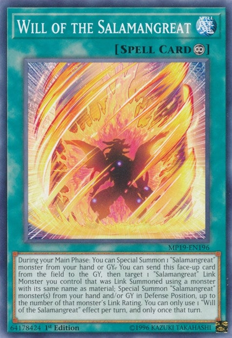 Will of the Salamangreat (19196) (MP19) - YuGiOh Single