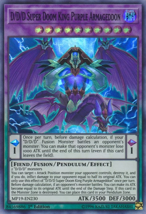 D/D/D Super Doom King Purple Armageddon (19230) (MP19) - YuGiOh Single