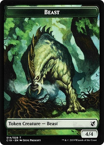 Beast (014) // Wurm Double-sided Token (0) [C19] - MTG Single