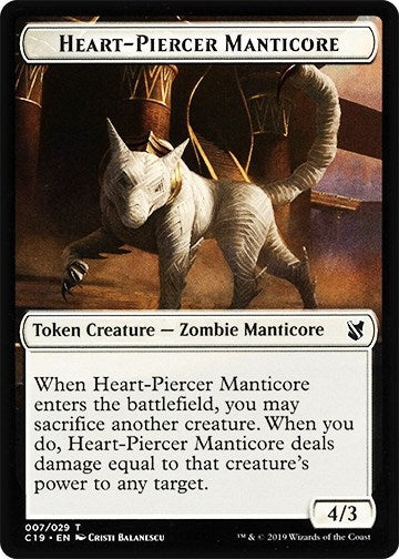 Heart-Piercer Manticore // Dragon Double-sided Token (0) [C19] - MTG Single