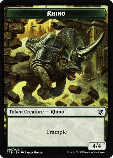 Rhino // Egg Double-sided Token (0) [C19] - MTG Single