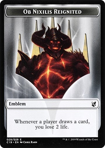 Emblem - Ob Nixilis Reignited // Zombie (010) Double-sided Token (0) [C19] - MTG Single