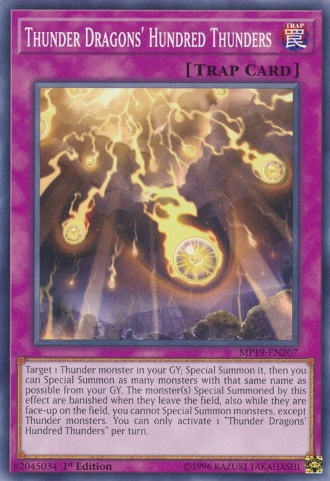 Thunder Dragons’ Hundred Thunders (19207) (MP19) - YuGiOh Single