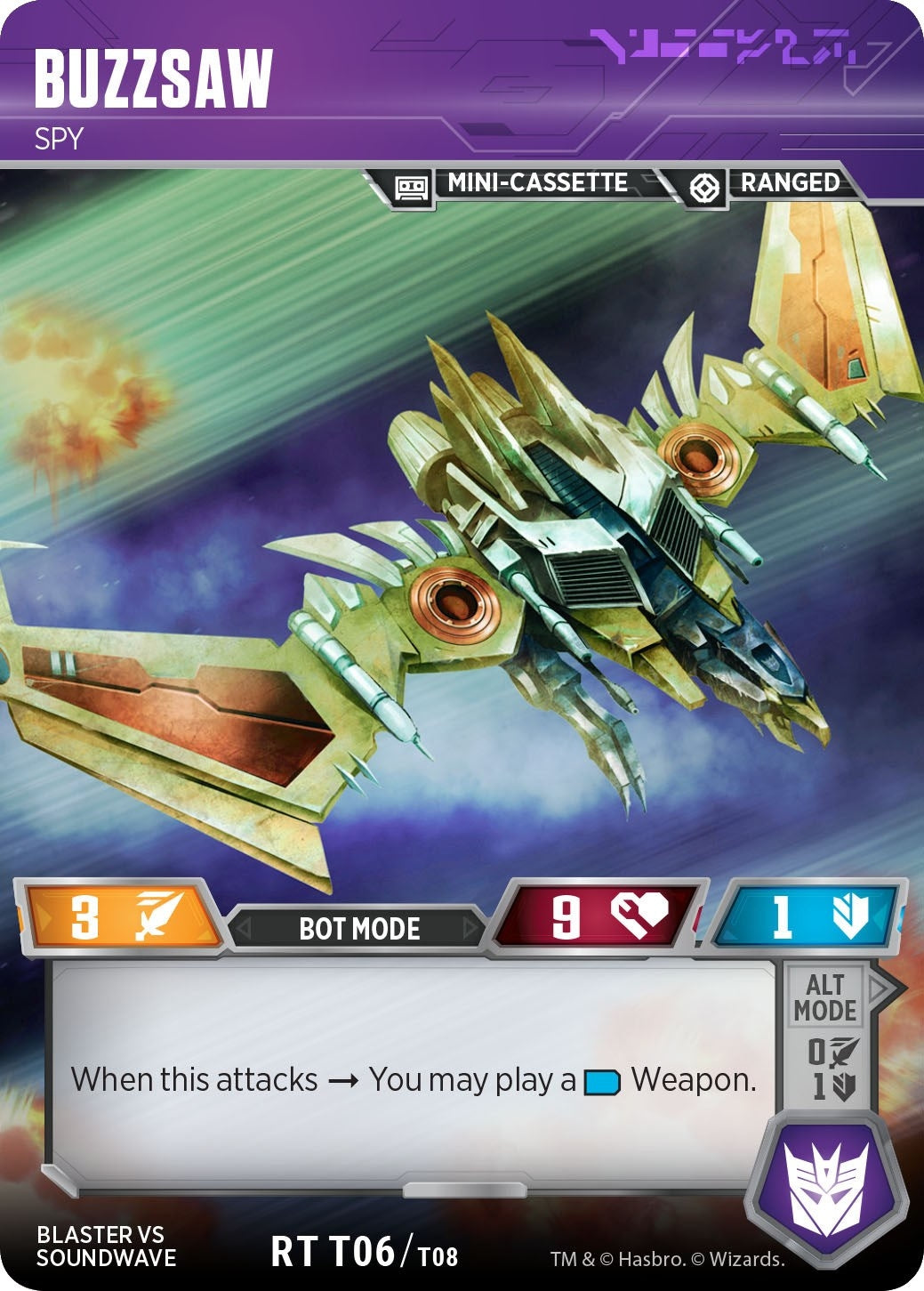 Buzzsaw - Spy (608) [BvS] - Transformers TCG Single