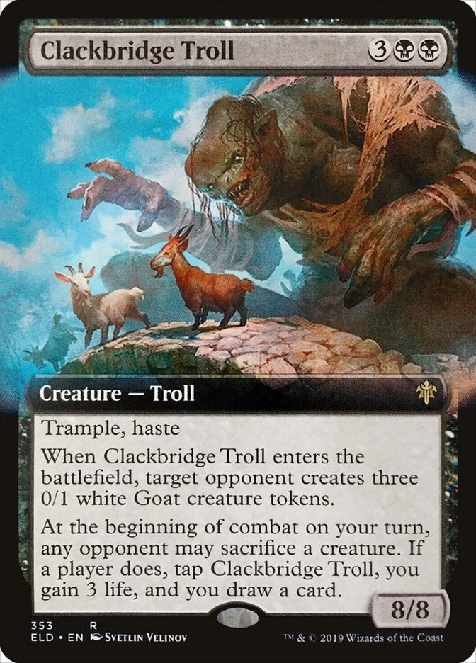Clackbridge Troll (Extended Art) (353) [ELD] - MTG Single