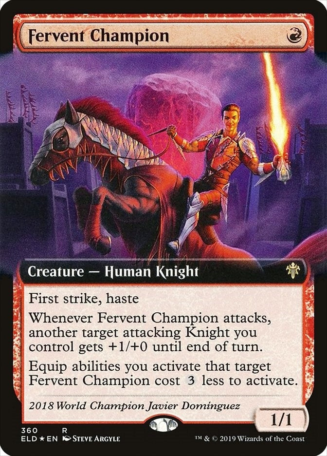 Fervent Champion (Extended Art) (360) [ELD] - MTG Single