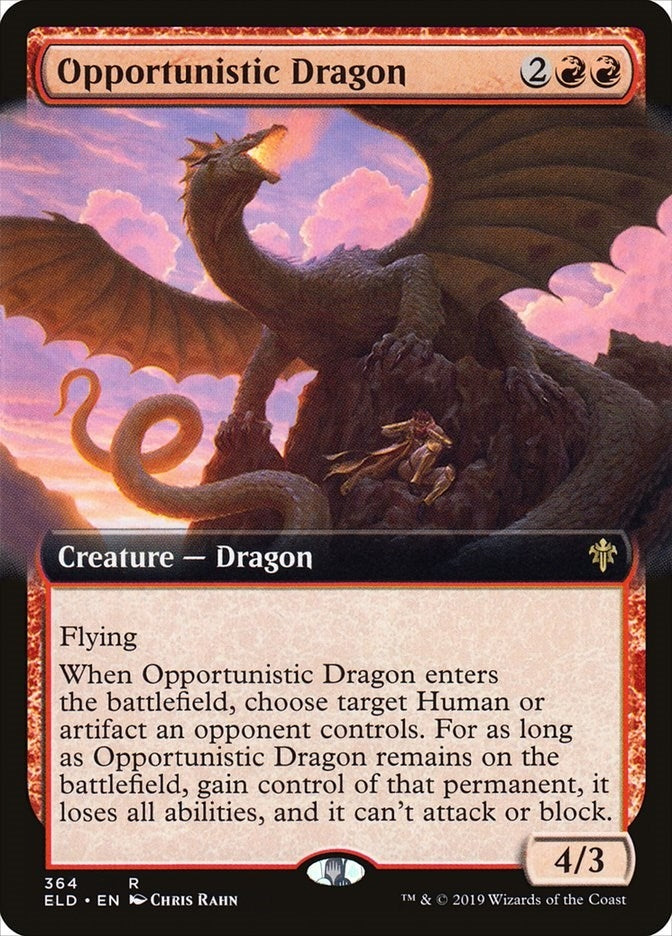 Opportunistic Dragon (Extended Art) (364) [ELD] - MTG Single
