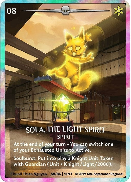Sola the Light Spirit (Rainbow Metal) (ARG September 2019 Regional) (68) [PR] - Argent Saga TCG Single
