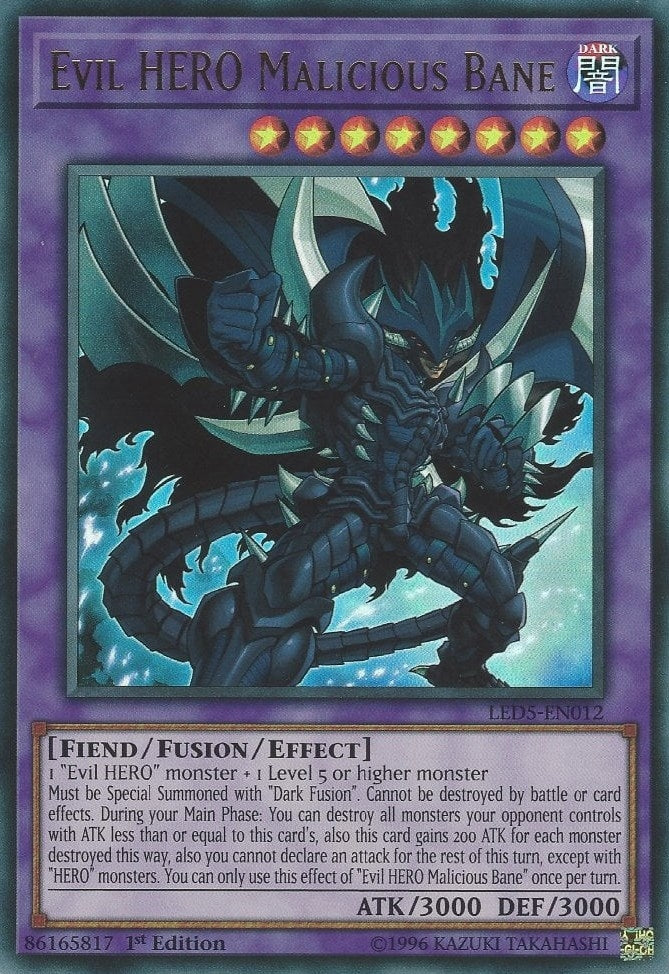 Evil HERO Malicious Bane (5012) (LED5) - YuGiOh Single