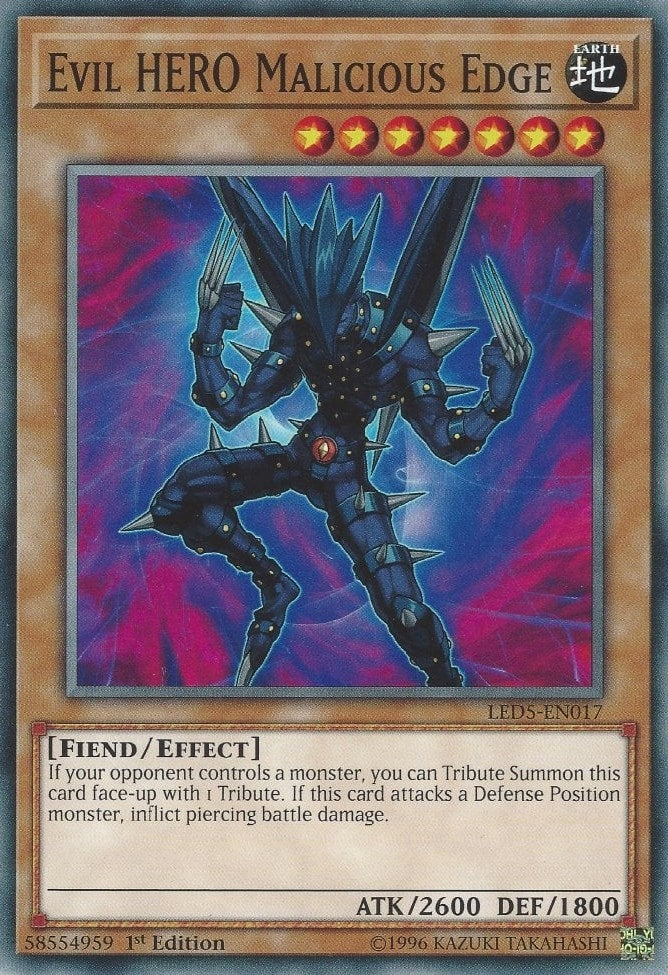 Evil HERO Malicious Edge (5017) (LED5) - YuGiOh Single
