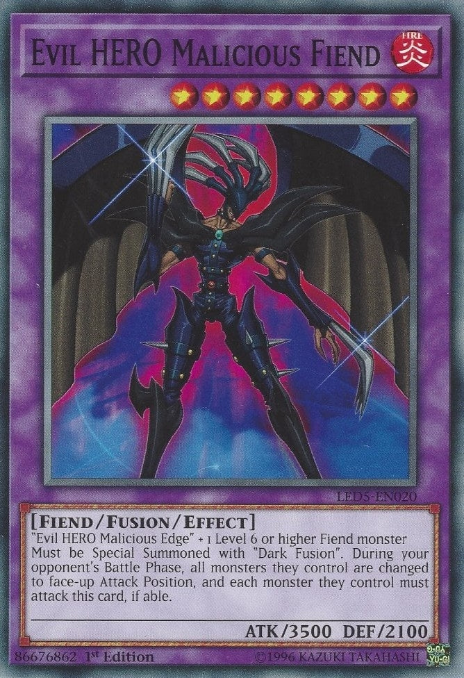 Evil HERO Malicious Fiend (5020) (LED5) - YuGiOh Single