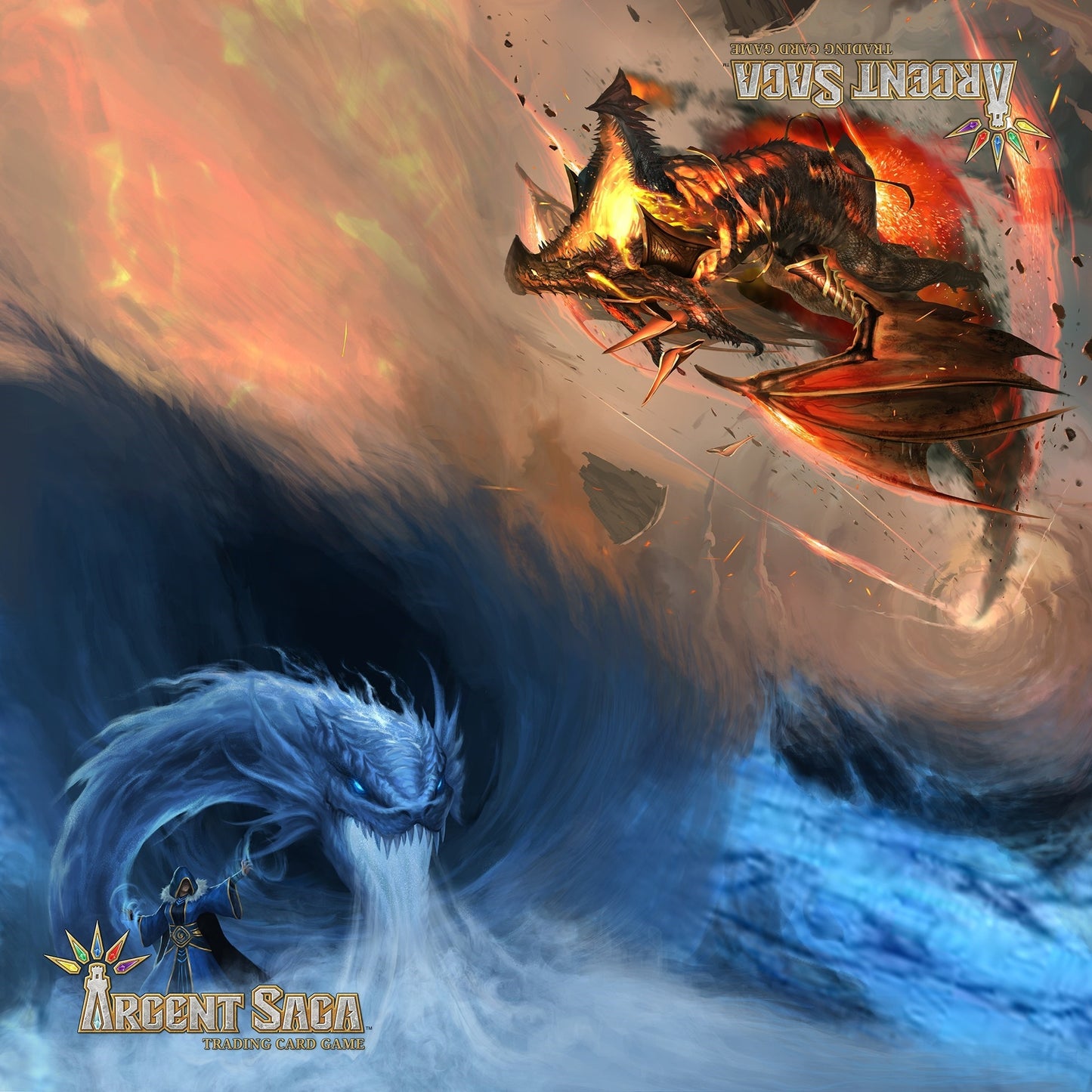 Argent Saga TCG Cloth 2-Player Playmat - Fire and Ice - Playmats Sealed