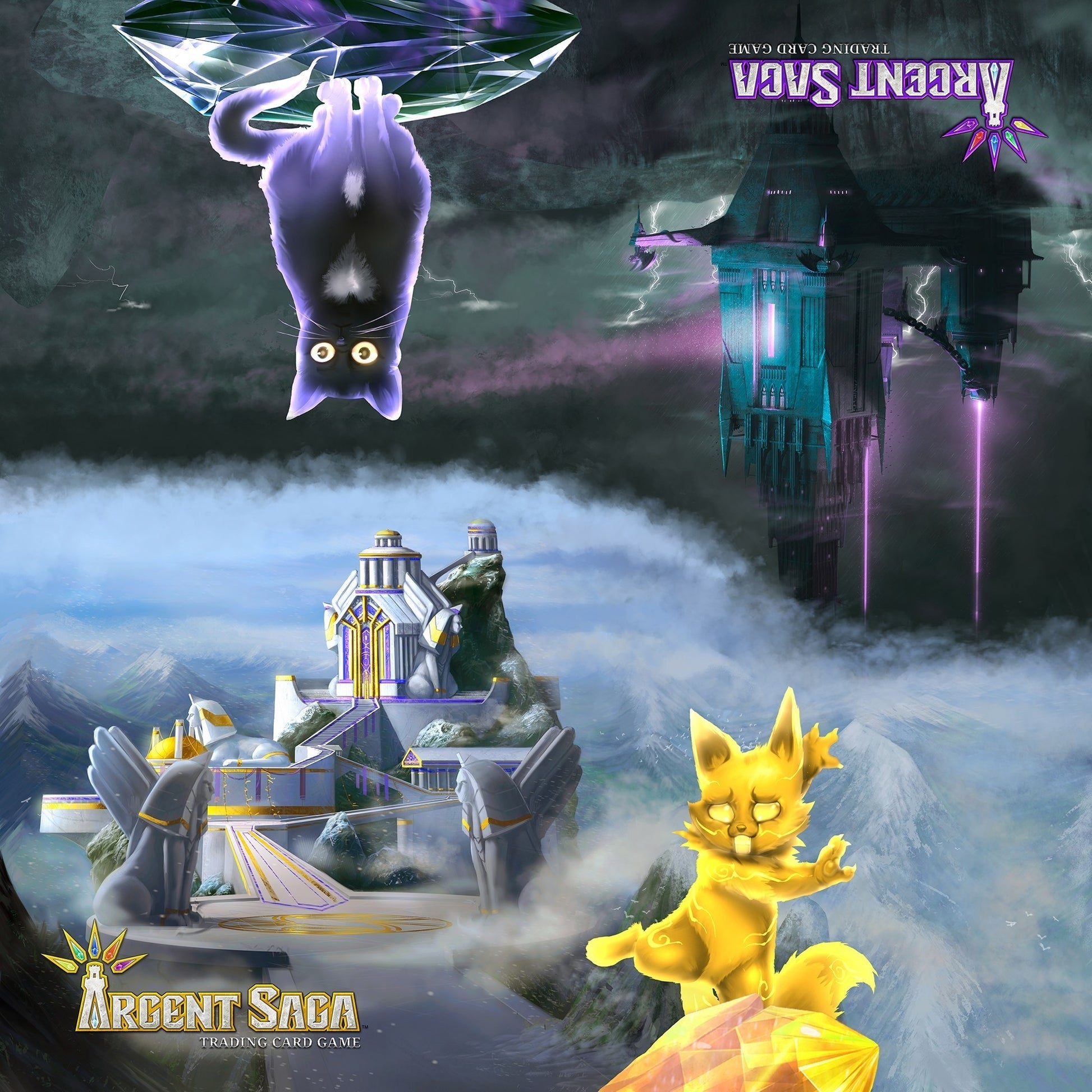 Argent Saga TCG Cloth 2-Player Playmat - Light and Dark - Playmats Sealed