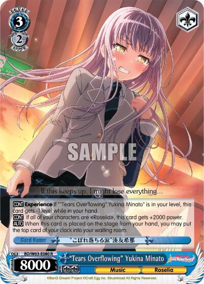 ’Tears Overflowing’ Yukina Minato (63080) [BD/W63] - Weiss Schwarz Single