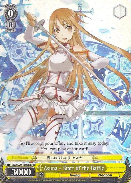 Asuna - Start of the Battle (RRR) (2002) [SAO/S20] - Weiss Schwarz Single