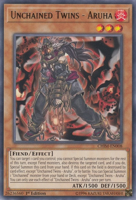 Unchained Twins - Aruha (8) (CHIM) - YuGiOh Single
