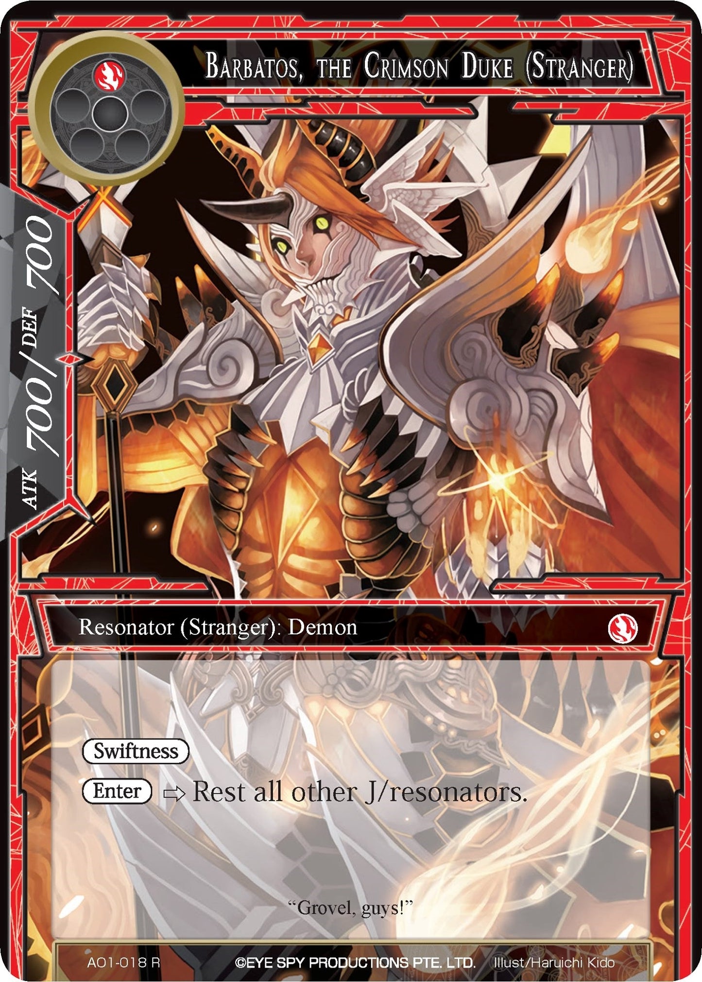 Barbatos the Crimson Duke (Stranger) (1018) [AO1] - Force of Will Single