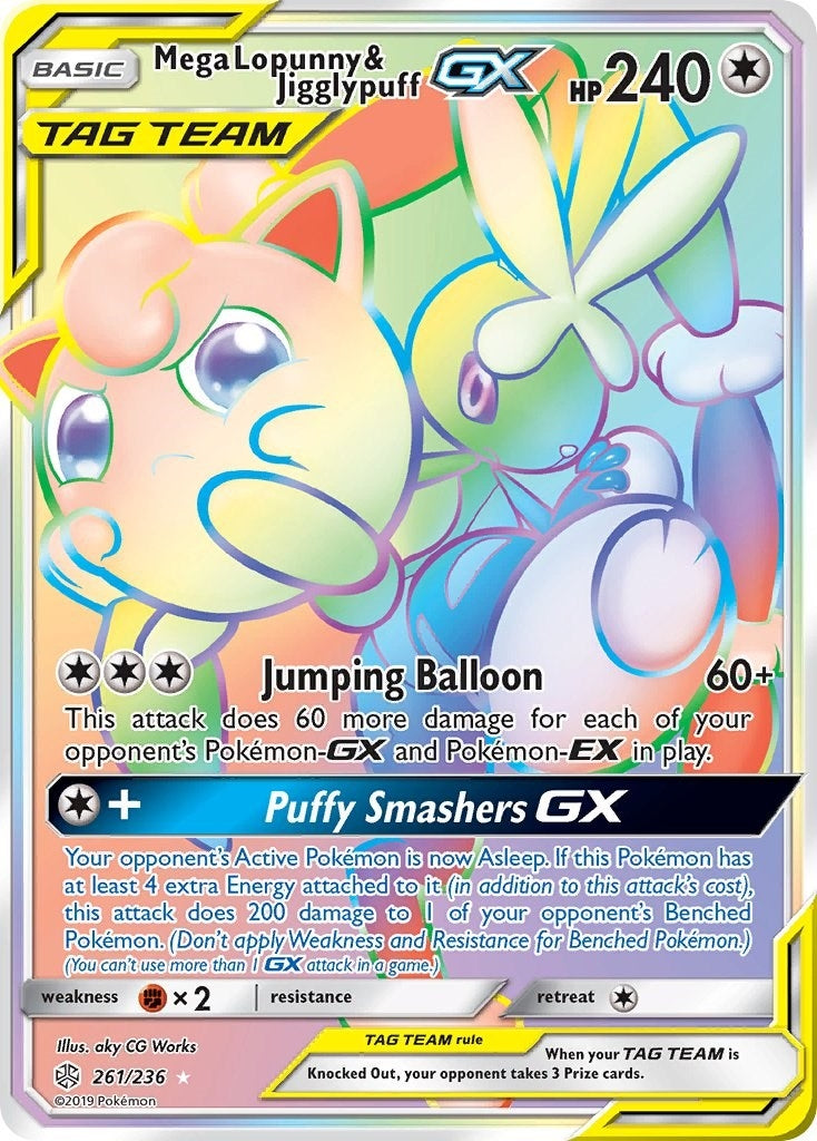 Image for Mega Lopunny & Jigglypuff GX (Secret) (261/236) (SM - Cosmic Eclipse) - Pokemon