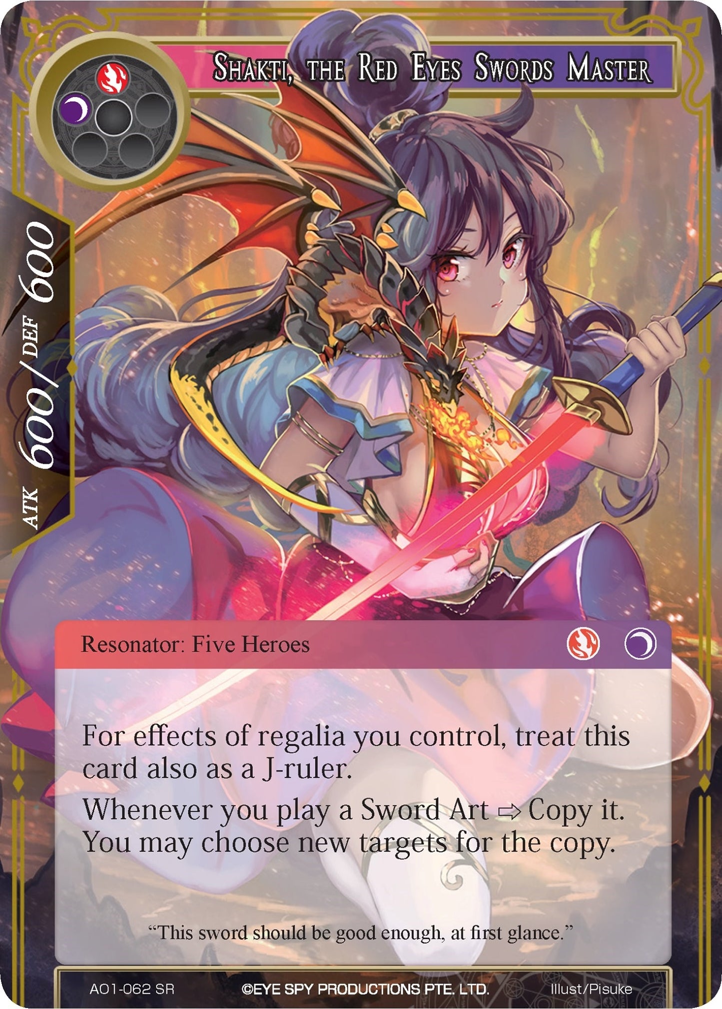 Shakti the Red Eyes Swords Master (1062) [AO1] - Force of Will Single