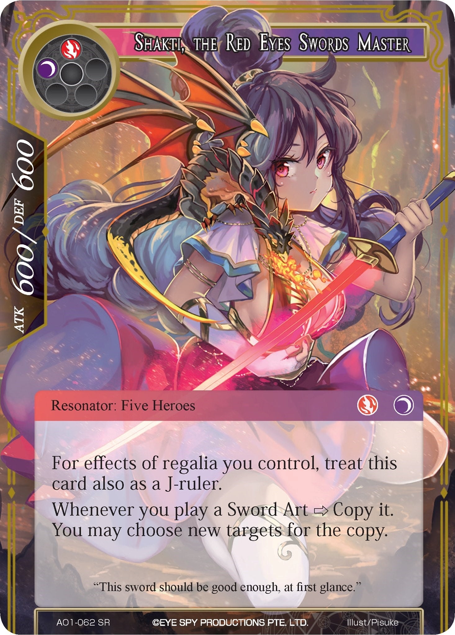 Shakti the Red Eyes Swords Master (1062) [AO1] - Force of Will Single