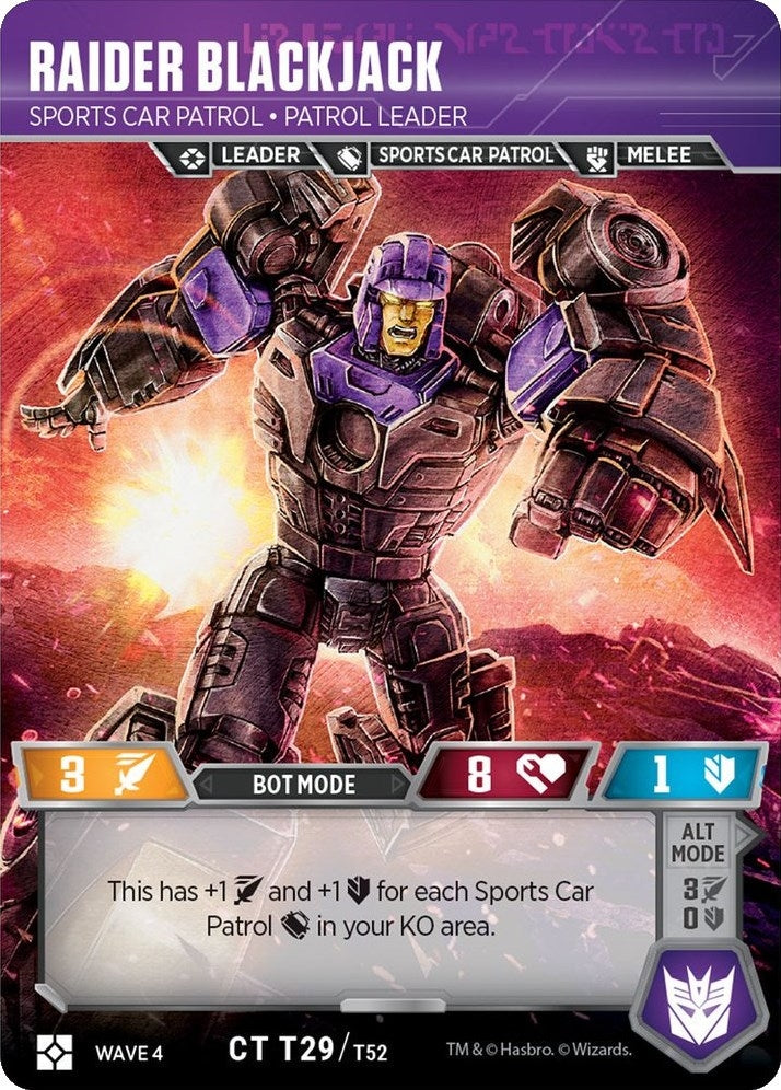 Raider Blackjack - Sports Car Patrol Patrol Leader (29) [WCS2] - Transformers TCG Single