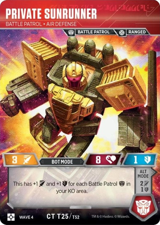 Private Sunrunner - Battle Patrol Air Defense (25) [WCS2] - Transformers TCG Single