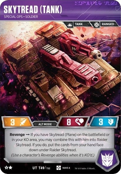 Skytread (Tank) - Special Ops Soldier (Raider Skytread Alt) (49) [WCS2] - Transformers TCG Single
