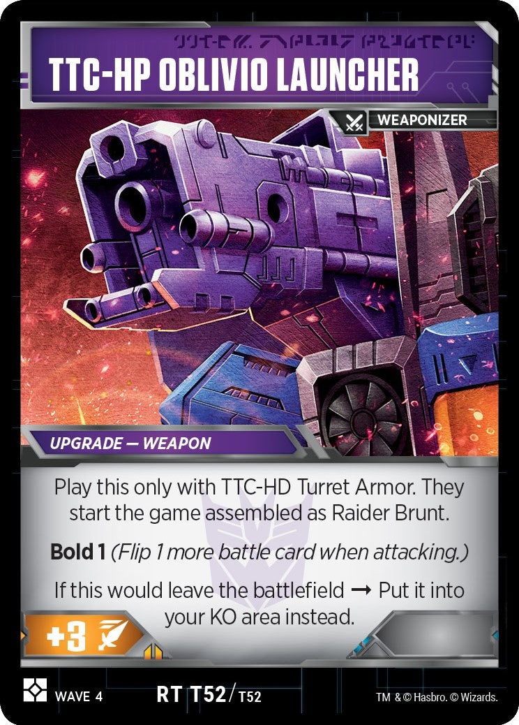 TTC-HP Oblivio Launcher (Raider Brunt Upgrade) (52) [WCS2] - Transformers TCG Single