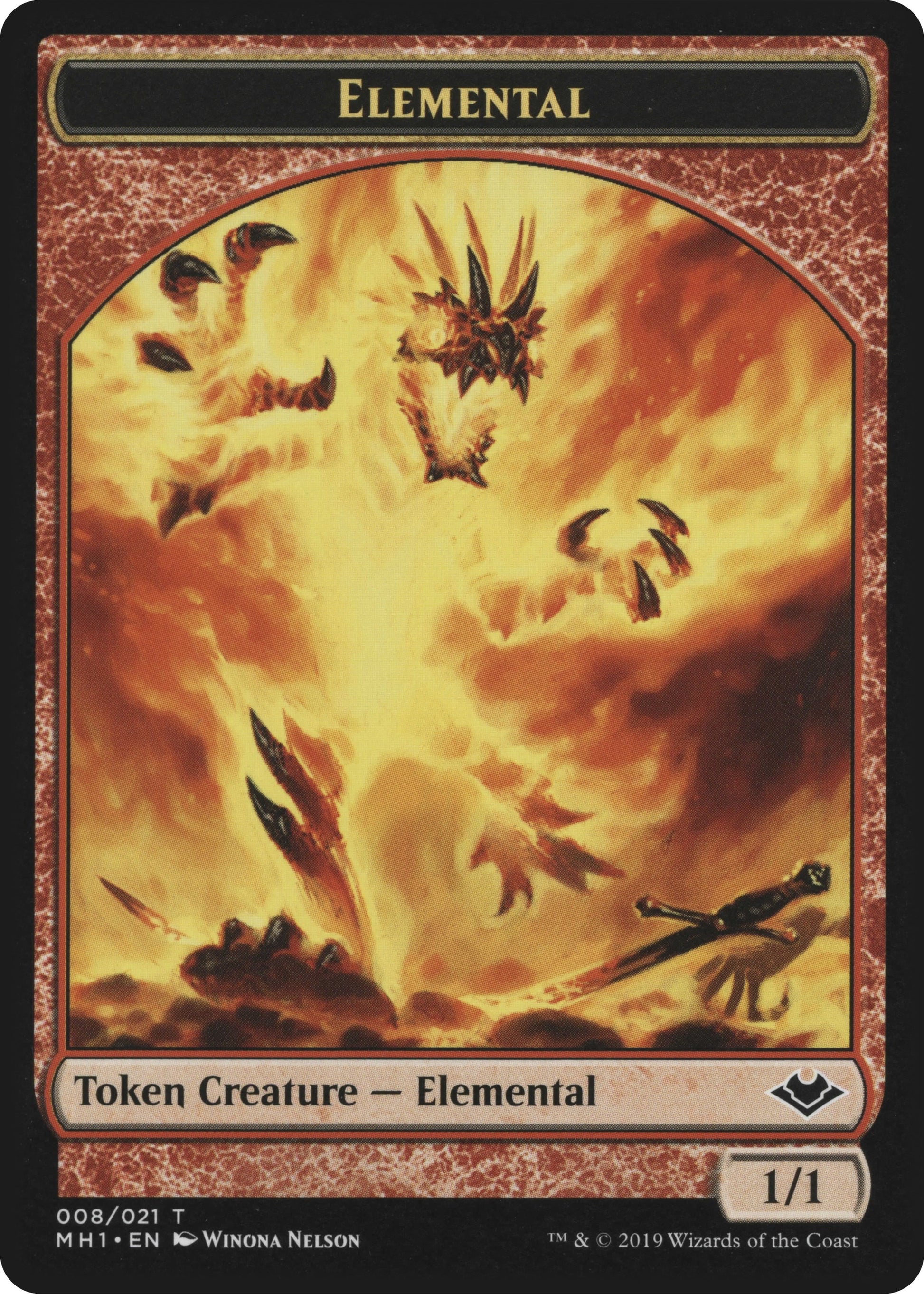 Elemental (008) // Emblem - Serra the Benevolent (020) Double-sided Token (0) [MH1] - MTG Single