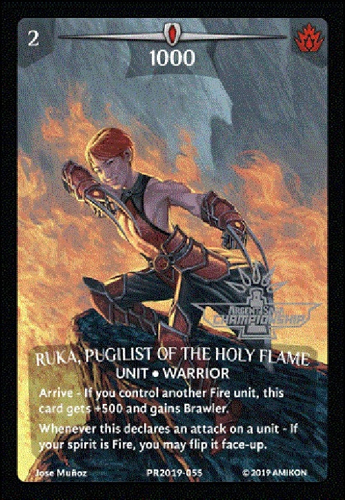 Ruka Pugilist of the Holy Flame (Full Art) (Argent Saga Championship - Stamped) (2019055) [PR] - Argent Saga TCG Single