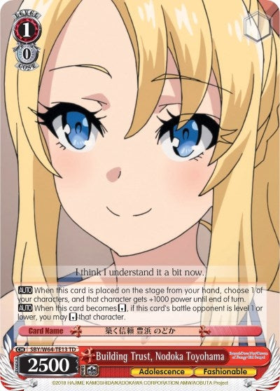 Building Trust Nodoka Toyohama (6413) [SBY/W64] - Weiss Schwarz Single