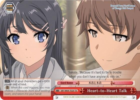 Heart-to-Heart Talk (6420) [SBY/W64] - Weiss Schwarz Single