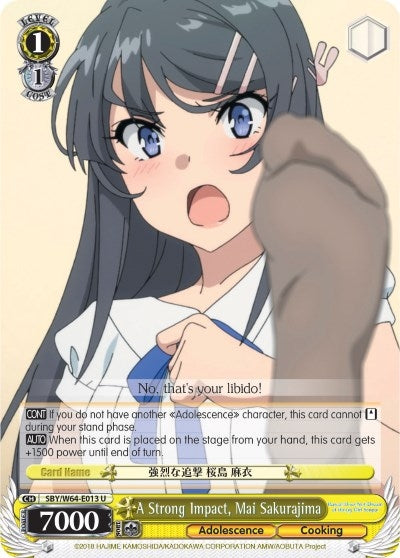 A Strong Impact Mai Sakurajima (64013) [SBY/W64] - Weiss Schwarz Single