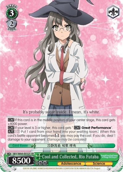 Cool and Collected Rio Futaba (SR) (64032) [SBY/W64] - Weiss Schwarz Single