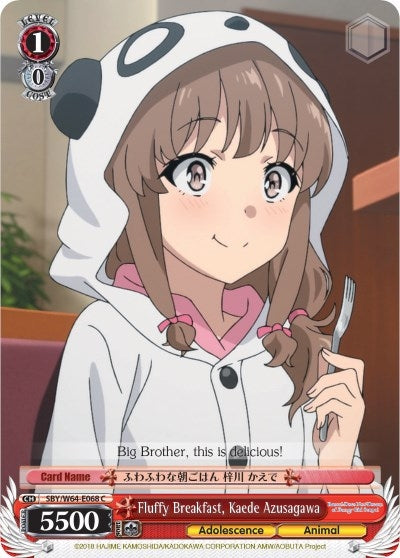 Fluffy Breakfast Kaede Azusagawa (64068) [SBY/W64] - Weiss Schwarz Single