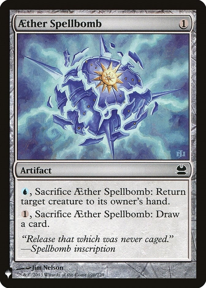 Image for Aether Spellbomb (196) (The List Reprints) - Magic: The Gathering