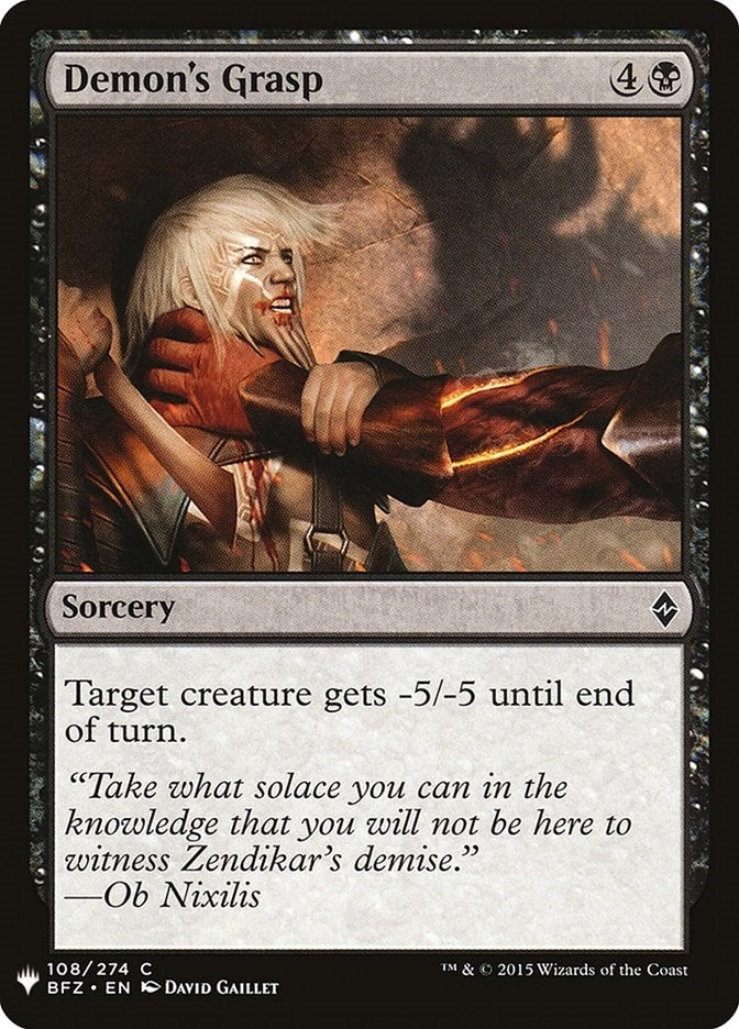 Demon’s Grasp (108) [LIST] - MTG Single