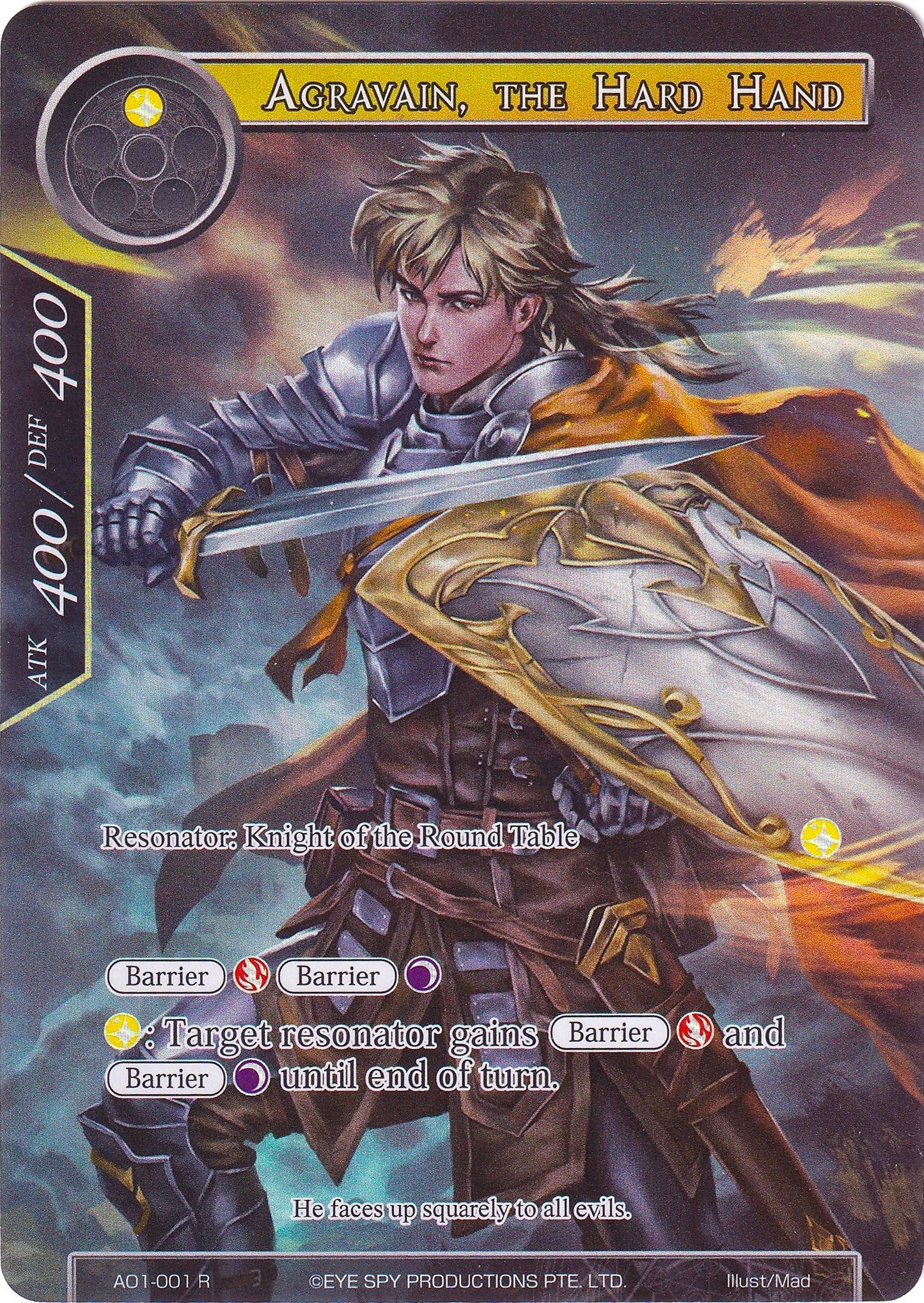 Agravain the Hard Hand (Full Art) (1001) [AO1] - Force of Will Single