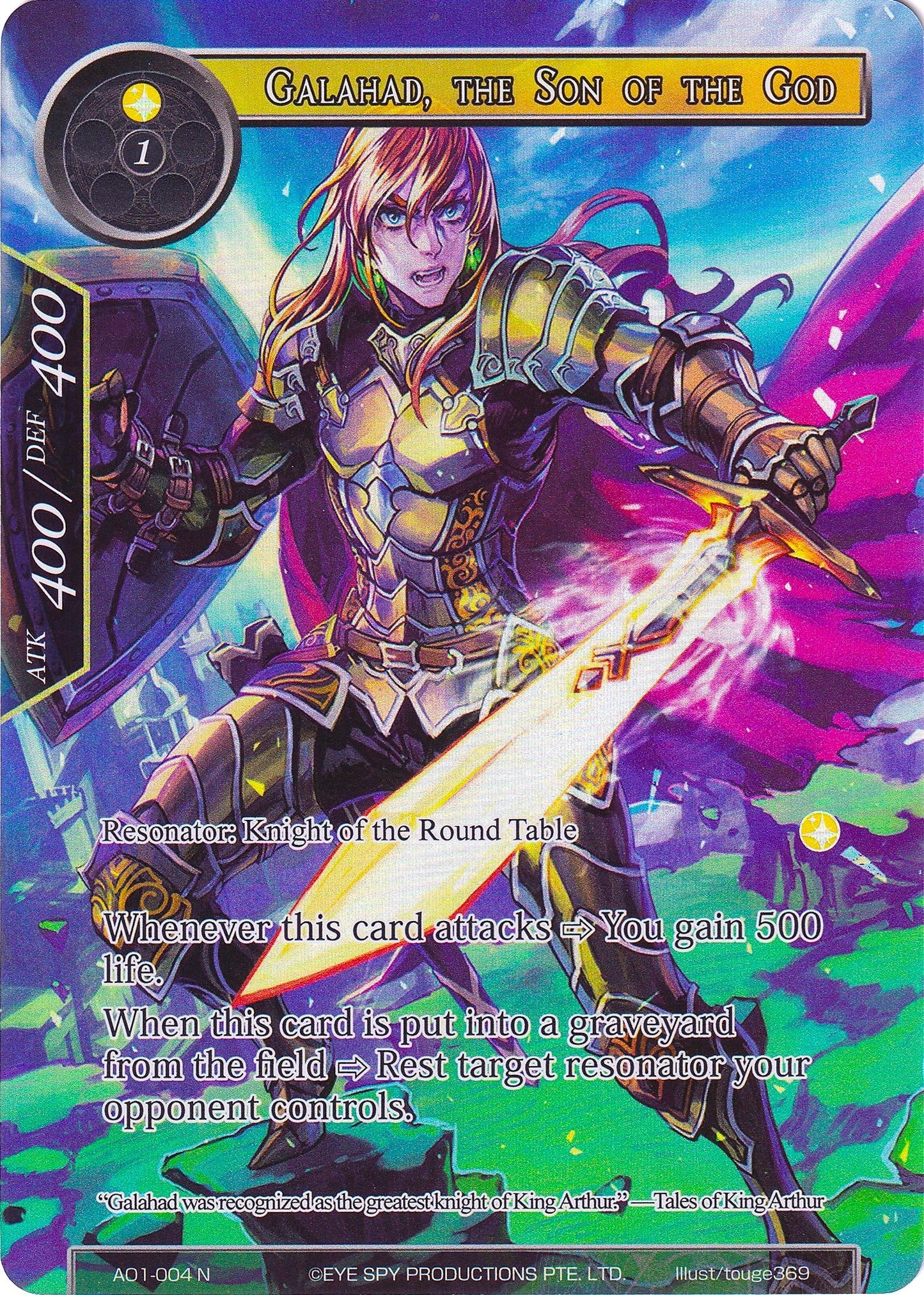 Galahad the Son of the God (Full Art) (1004) [AO1] - Force of Will Single