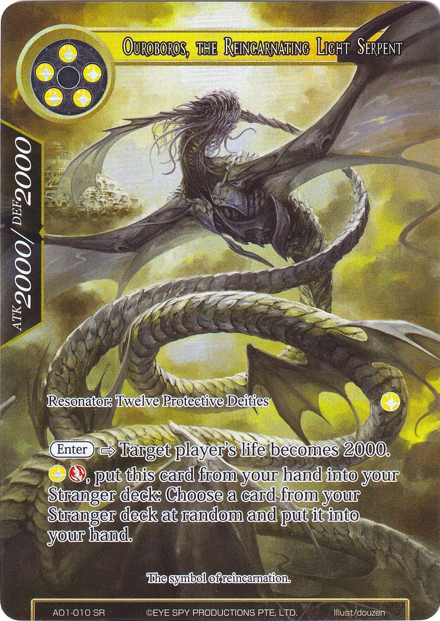 Ouroboros the Reincarnating Light Serpent (Full Art) (1010) [AO1] - Force of Will Single