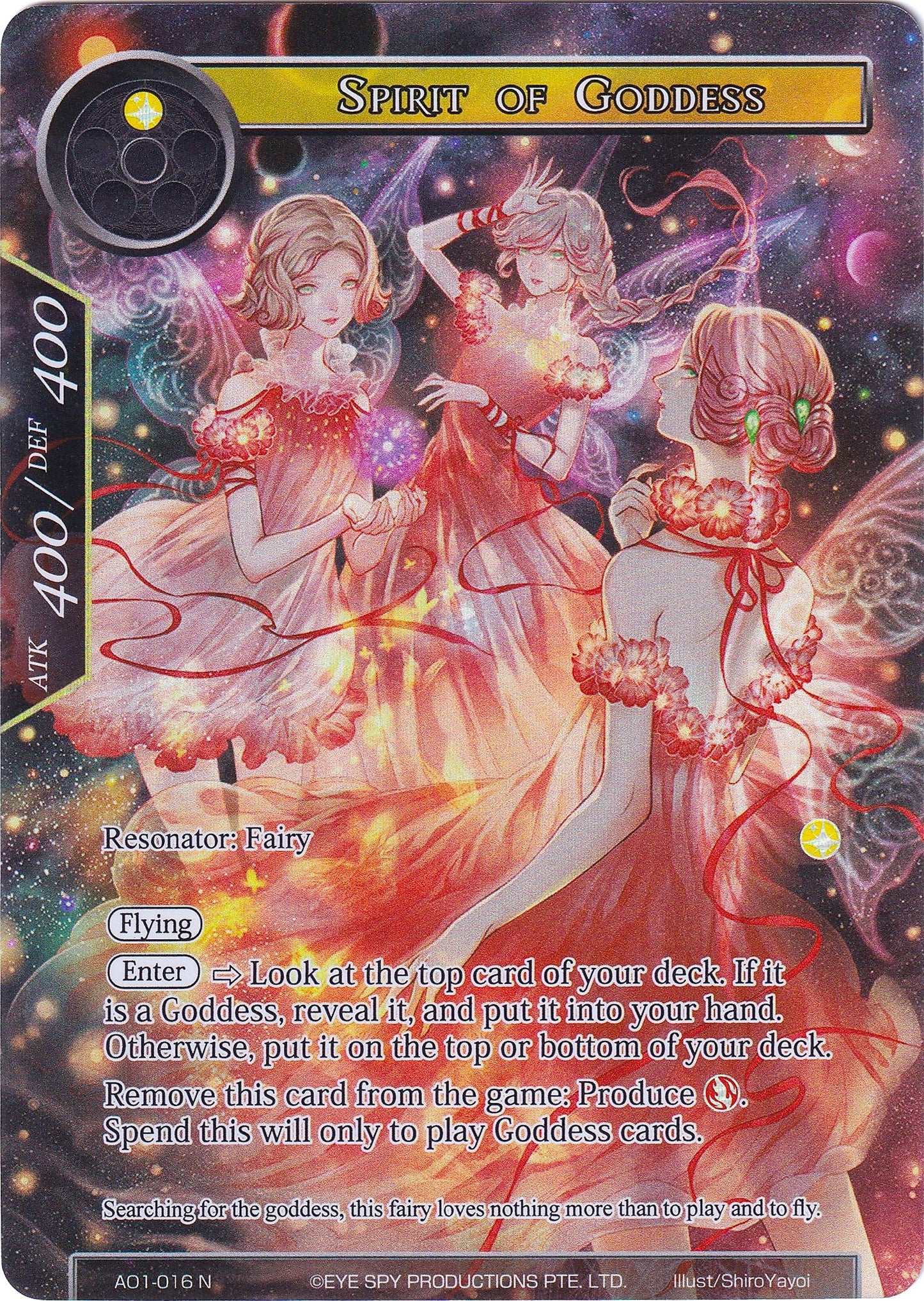 Spirit of Goddess (Full Art) (1016) [AO1] - Force of Will Single