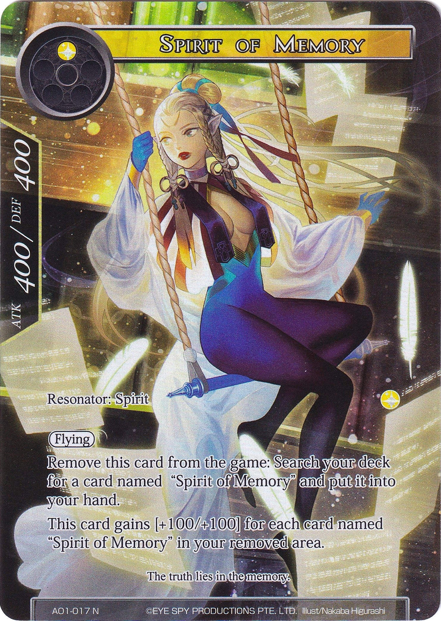 Spirit of Memory (Full Art) (1017) [AO1] - Force of Will Single