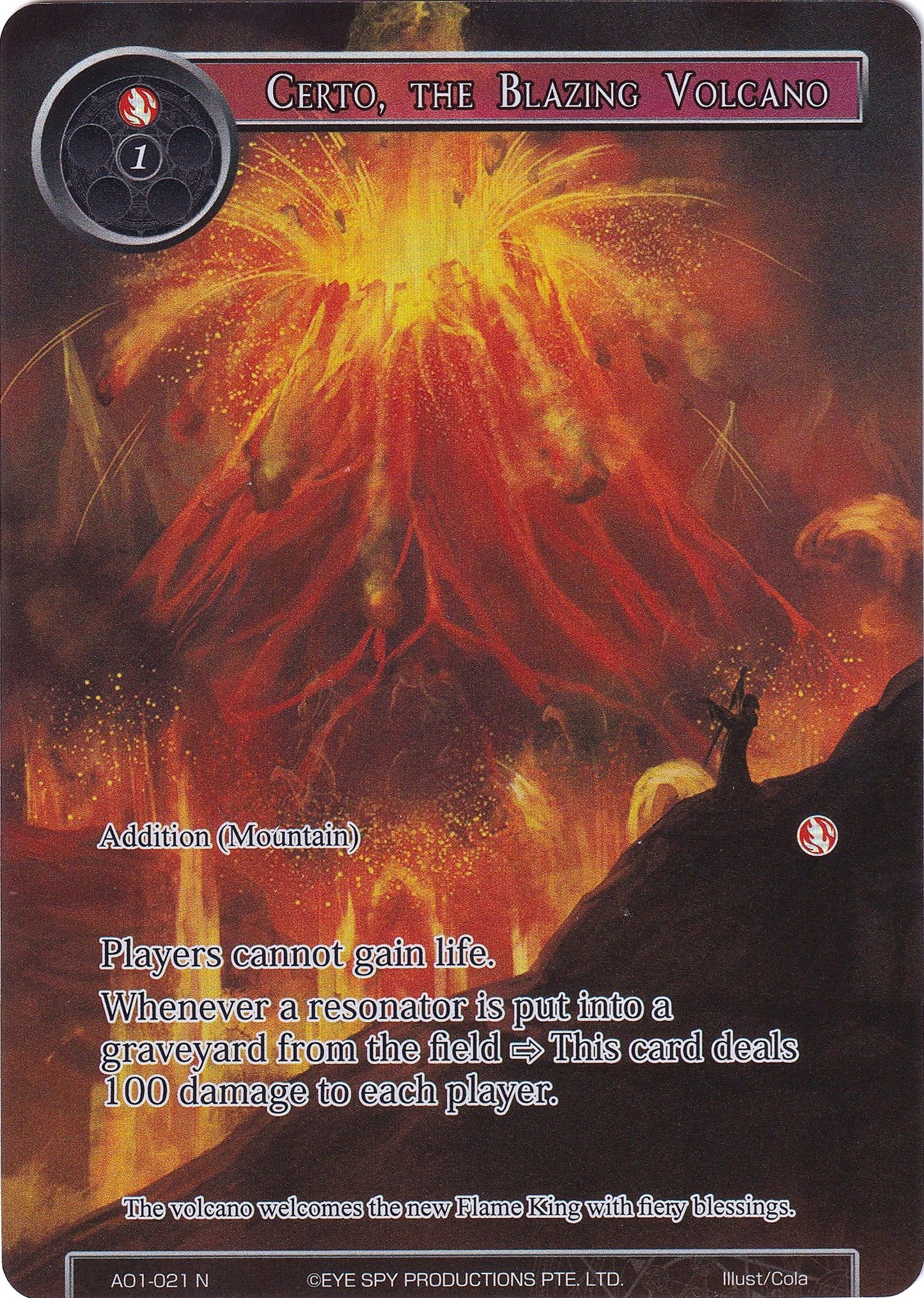 Certo the Blazing Volcano (Full Art) (1021) [AO1] - Force of Will Single