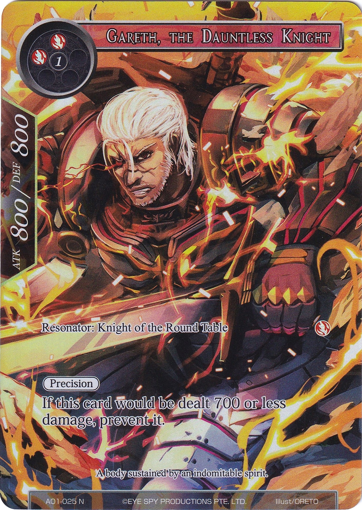 Gareth the Dauntless Knight (Full Art) (1025) [AO1] - Force of Will Single