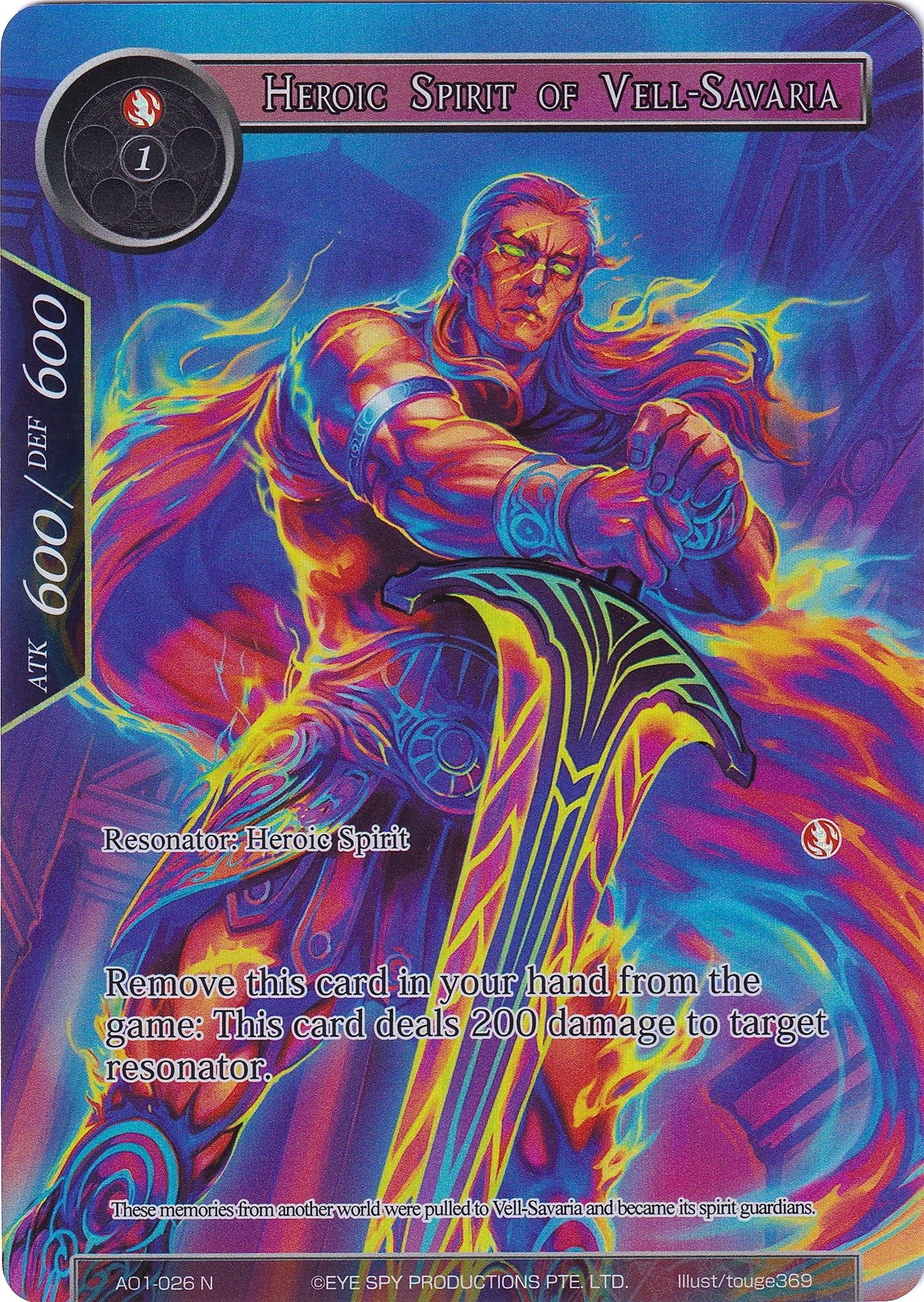 Heroic Spirit of Vell-Savaria (Full Art) (1026) [AO1] - Force of Will Single