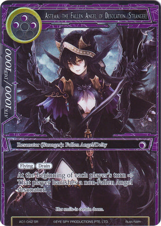 Astema the Fallen Angel of Desolation (Stranger) (Full Art) (1042) [AO1] - Force of Will Single