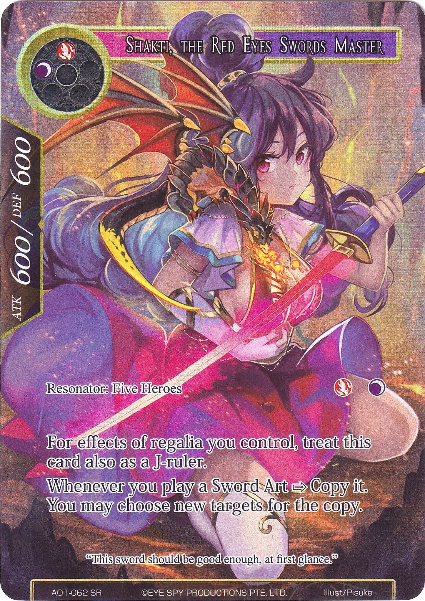 Shakti the Red Eyes Swords Master (Full Art) (1062) [AO1] - Force of Will Single